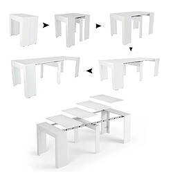 Alter Table à manger moderne, Console extensible jusqu'à 10 places, Dimensions 90 x 51 x 77 cm (jusqu'à 237 avec rallonges), Couleur blanche pas cher