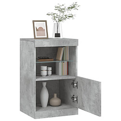 Maison Chic Commode Buffet - Meuble de rangement avec lumières LED gris béton 41x37x67 cm -GKD47074 pas cher