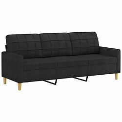 Acheter Maison Chic Canapé 3 places avec oreillers,Sofa de Salon,Canapé droit décoratifs noir 180 cm tissu -GKD114330