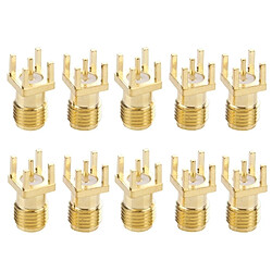 Avis Wewoo 10 PCS plaqué or femelle SMA plaque de montage de panneau de de la même façon adaptateur de connecteur RF