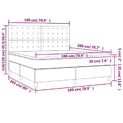 Maison Chic Lit adulte- Lit + matelas,Sommier à lattes de lit et matelas et LED Noir 180x200 cm Tissu -GKD30472 pas cher