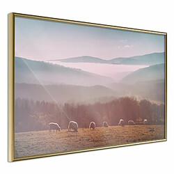 Paris Prix Affiche Murale Encadrée Mountain Pasture 30 x 20 cm Or