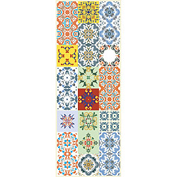 Alter Tapis de cuisine, 100% Made in Italy, Tapis antitache avec impression numérique, Tapis antidérapant et lavable, Modèle Maiolica - Almira, 140x52 cm