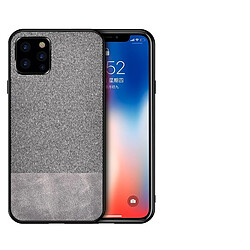 Wewoo Coque Rigide Étui de protection antichoc épissage PU + tissu pour iPhone 11 gris