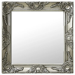 Maison Chic Miroir mural style baroque | Miroir Décoration pour Maison Salle de Bain 50x50 cm Argenté -GKD98140