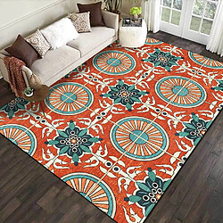 Universal Tapis de lit de chambre à coucher de 80 * 120 cm à motif européen ancien rétro(Orange)