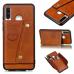 Wewoo Coque Fashion Etui de protection en cuir pour Huawei P30 Lite Marron