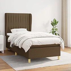 vidaXL Sommier à lattes de lit avec matelas Marron foncé 90x200 cm