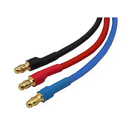 3pcs Câble d’extension 16AWG 30cm Banane 3.5mm pour RC Brushless Motor ESC RC