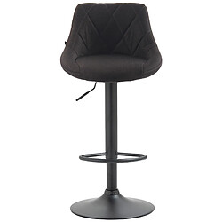 Avis Decoshop26 Tabouret de bar chaise haute x 1 avec coutures décoratives assise en tissu gris foncé pieds noir 10_0005089