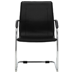 Helloshop26 Chaise fauteuil siège de bureau informatique étude cantilever similicuir noir 02_0023995