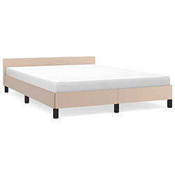 Maison Chic Lit adulte - Cadre Structure de lit avec tête de lit Contemporain Cappuccino 140x200 cm Similicuir -MN59230