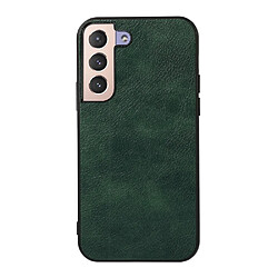 Coque en TPU + PU texture litchi, anti-rayures vert pour votre Samsung Galaxy S22 5G