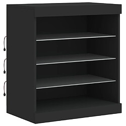 Maison Chic Commode Buffet - Meuble de rangement avec lumières LED noir 60,5x37x67 cm -GKD68579 pas cher