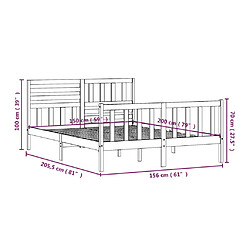 vidaXL Cadre de lit sans matelas blanc bois de pin massif pas cher