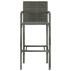 Maison Chic Jeu de bar de jardin 5 pcs avec accoudoirs,Mobilier d'extérieur Résine tressée Gris -GKD352409 pas cher