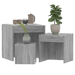 Avis vidaXL Tables gigognes 3 pcs Sonoma gris Bois d'ingénierie