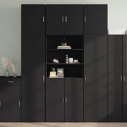 vidaXL Buffet haut noir 80x42,5x249 cm bois d'ingénierie