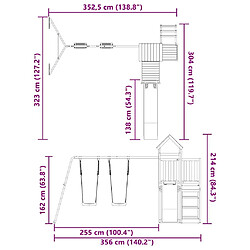 vidaXL Aire de jeux d'extérieur bois de pin imprégné pas cher