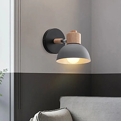 Avis Stoex 15CM Applique Murale Rétro Moderne Applique Murale en Bois Et Métal, Angle Réglable, Lampe Murale Simple Pour Salon, Chambre À Coucher (Gris) E27