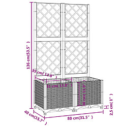 vidaXL Jardinière avec treillis Blanc 80x40x136 cm PP pas cher