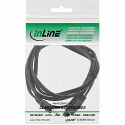 InLine 99300d Câble Y, fiche Jack 3,5 mm vers 2 x Prise Jack 3,5 mm, stéréo, 5 m Noir