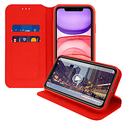 Avizar Housse iPhone 11 Étui Folio Portefeuille Fonction Support rouge