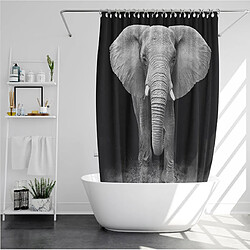 Universal Fond noir Éléphant africain Imprimé léopard Style lion Set de rideaux de douche Animaux sauvages Imprimé salle de bains Décoration maison Garçon Cadeau Rideaux |