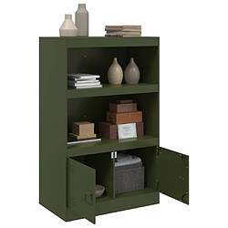 Avis vidaXL Buffet vert olive 67x39x107 cm acier