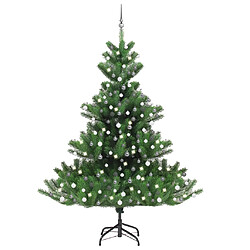 vidaXL Sapin de Noël artificiel Nordmann avec LED et boules Vert 240cm