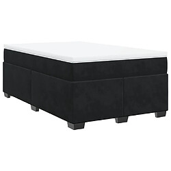 Vidaxl Sommier à lattes de lit avec matelas Noir 120x200 cm Velours