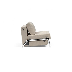 Avis Inside 75 INNOVATION LIVING Fauteuil design CUBED 02 ALU convertible 200*90cm tissu Gris Sable Blida