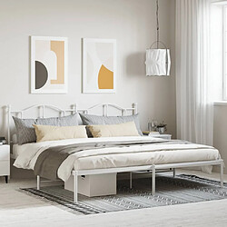 Maison Chic Lit adulte - Cadre de lit métal avec tête de lit,Structure du lit Contemporain pour chambre blanc 200x200 cm -MN20042