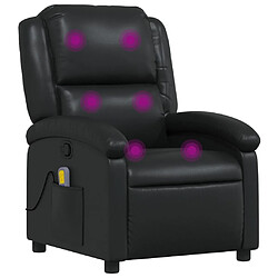 vidaXL Fauteuil de massage inclinable Noir Similicuir