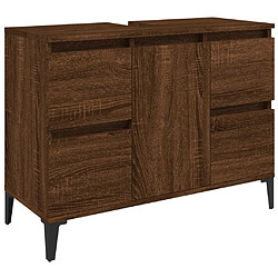 vidaXL Meuble d'évier chêne marron 80x33x60 cm bois d'ingénierie