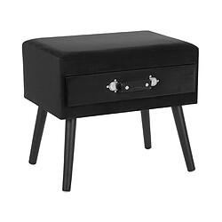 Beliani Table de chevet Velours Noir EUROSTAR