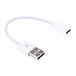 Wewoo Câble blanc pour Samsung, LG, Huawe, OnePlus, Xiaomi et autres Smartphones 15cm USB 2.0 mâle vers USB-C / Type-C adaptateur femelle,