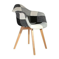 Acheter The Home Deco Factory Fauteuil scandinave Patchwork Olga - H. 82 cm - Gris