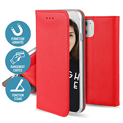 Jaym Étui Folio pour Samsung Galaxy S21 Ultra Magnétique Fonction Stand Rouge