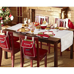 Avis C359 Christmas Blanc Tableau en peluche Runner Famille Long Table Tapis de table Décoration Indoor Noël Décoration Tissu pour les fêtes de vacances