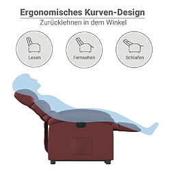 vidaXL Fauteuil inclinable électrique rouge bordeaux similicuir pas cher