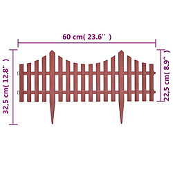 vidaXL Bordures de pelouse 17 pcs 10 m Marron pas cher