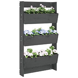 Maison Chic Jardinière,Bac à fleurs - pot de fleur murale 3 niveaux 60x18,5x110 cm gris bois pin massif -GKD61654