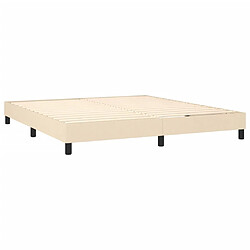 Acheter vidaXL Sommier à lattes de lit avec matelas LED Crème 160x200 cm Tissu