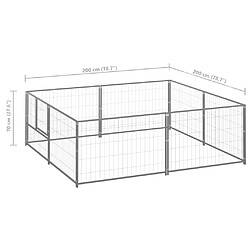 Helloshop26 Chenil extérieur cage enclos parc animaux chien argenté 4 m² acier 02_0000276