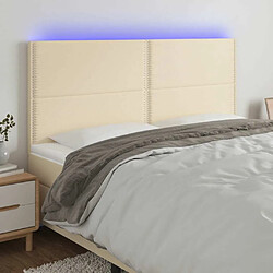 Maison Chic Tête de lit moderne à LED lumineuse pour chambre - Décoration de lit Crème 180x5x118/128 cm Tissu -MN12205