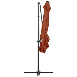 Acheter Helloshop26 Parasol mobilier de jardin déporté avec lumières led 250 x 250 cm orange 02_0008460