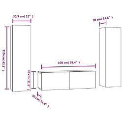 vidaXL Ensemble de meubles TV 3 pcs Chêne fumé Bois d'ingénierie pas cher