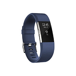 Fitbit Charge 2 Argent - Bracelet Bleu Taille L