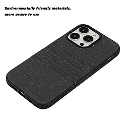 Coque en TPU + paille de blé entièrement biodégradable pour votre iPhone 14 Pro Max - noir